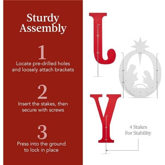 joy christmas outdoor decoration 3 piece yard decor sign - Temu 3 Piece Yard Decor Sign Holy Weather Resistant PVC Silhouette for Garden